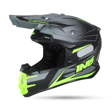 Imagem de Capacete Cinza Fosco/Flúor Ims Evo Motocross Trilha Enduro, XL - 62