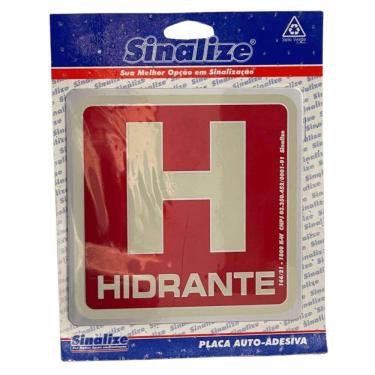 Imagem de Placa de Sinalização Hidrante de Incêndio 15x15cm Vermelha Sinalize