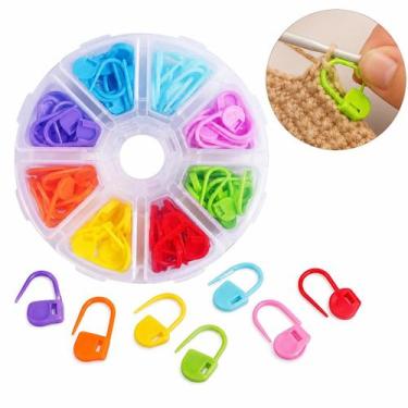 Imagem de Kit 80 Marcadores de Ponto Plástico Tipo Cadeado Alfinete para Tricô C
