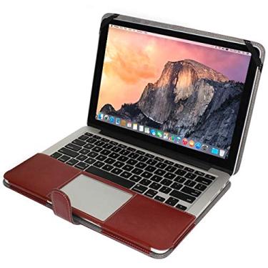 Imagem de Capa ultrafina de couro para notebook com fecho de pressão para MacBook Pro Retina de 15,4 polegadas (cor marrom)