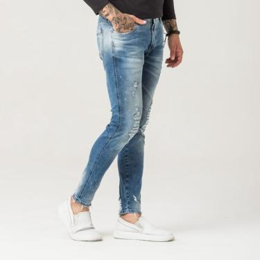 Imagem de Calça Jeans Masculina Destroyed Super Skinny Fit Zune