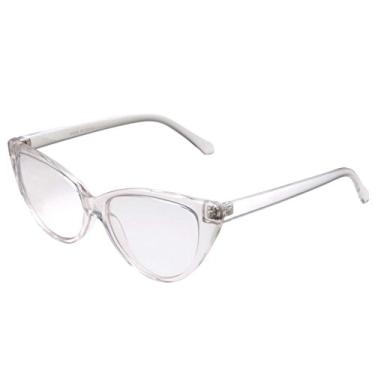 Imagem de grinderPUNCH Óculos femininos de grau retrô com lente transparente olho de gato, Transparente., Medium