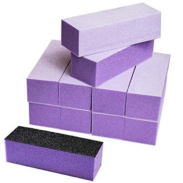 Imagem de Bloco de lixamento Karlash para unhas roxo branco 100/180 lixa para manicure pedicure 10 peças
