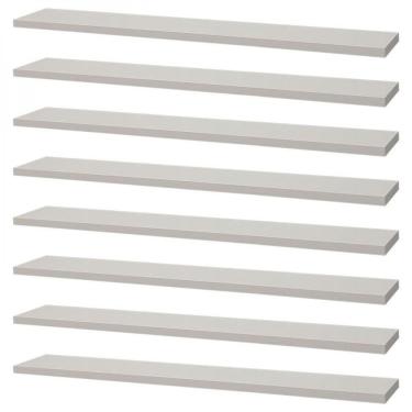 Imagem de Kit 8 Prateleiras Branca Suporte Mercado das Prateleiras