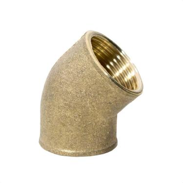 Imagem de Cotovelo 45° Fêmea X Fêmea De 3/4 Rosca/ Rosca Latão Amarelo