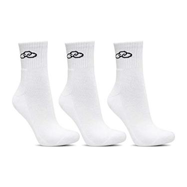Imagem de Kit c/ 3 pares Meia Olympikus Cano Médio 39/44, Branco