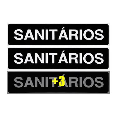 Imagem de Combo 6 Placas De Sinalização Sanitários 30x7 Acesso - A-402 F9e