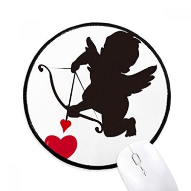 Imagem de DIYthinker Love Cupido Angel Padrão Coração Mouse Pad Desktop Office Tapete Redondo para Computador