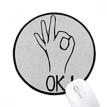 Imagem de Mouse pad preto OK personalizado com padrão de gestos para computador