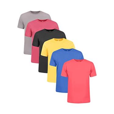 Imagem de Kit 6 Camisetas 100% Algodão (Chumbo, Vinho, Preto, Ouro, Azul Royal, Vermelho, P)