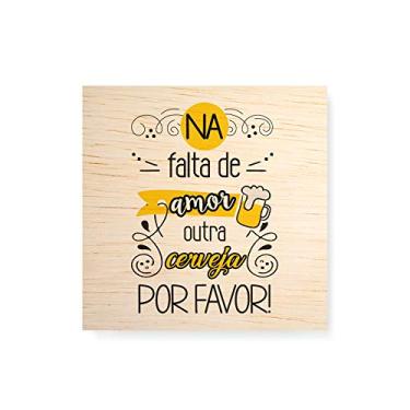 Imagem de Arte Maníacos Quadro decorativo com moldura caixa branca em Madeira - Outra Cerveja - 30x30cm