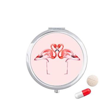 Imagem de Caixa de comprimidos para amantes de casais de flamingo, caixa de armazenamento de medicamentos, dispensador de recipiente