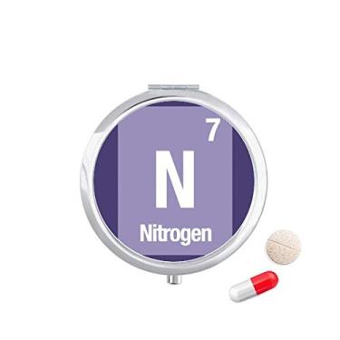 Imagem de N Nitrogen Caixa de Comprimidos Ciência Elemento Químico Porta-Comprimidos Dispensador de Remédio