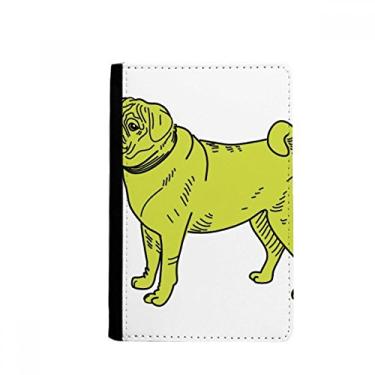 Imagem de Porta-passaporte com estampa de ilustração de cachorro de desenho amarelo, porta-cartões Notecase Burse