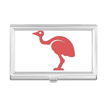 Imagem de Carteira de bolso com ilustração vermelha estilo retrô de avestruz da Austrália