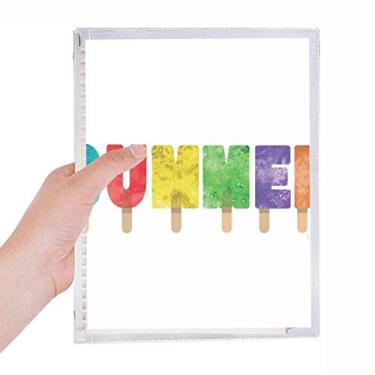 Imagem de Palavra em inglês de verão, picolé, sorvete, caderno, diário de folhas soltas recarregável, papelaria