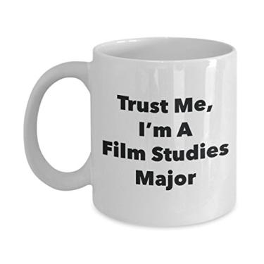 Imagem de Caneca Trust Me, I'm A Film Studies Major - Caneca de café divertida - Lindas ideias de presentes de formatura para amigos e colegas de classe (325 ml)