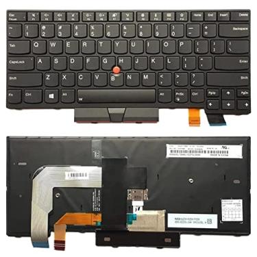 Imagem de Yuchao Teclados de substituição Teclado da versão dos EUA com luz traseira para Lenovo ThinkPad T470 T480 A475 A485 Acessórios para computador