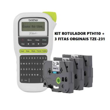 Imagem de Rotulador Brother Pth-110 + 3 Fitas Tz 231 12Mm