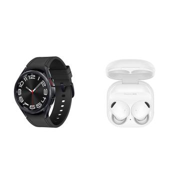 Imagem de Galaxy Watch6 Classic LTE 43mm Grafite + Galaxy Buds2 Pro Branco Kit