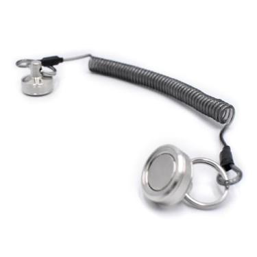 Imagem de beertoy Suporte de liberação de rede magnética de pesca antiderrapante corda de segurança clipe magnético conector de rede de aterrissagem com cordão enrolado corda de segurança antiderrapante dispositivo de controle magnético de peixe