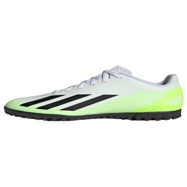 Imagem de adidas Tênis unissex adulto X Crazyfast.4 Turf, Branco/preto/limão lúcido, 9.5 Women/8.5 Men