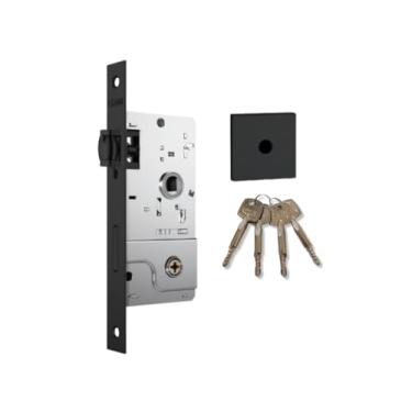 Imagem de FECHADURA STAM 800 TRINCO ROLETE ROSETA QUADRADA 1 PRETO FOSCO
