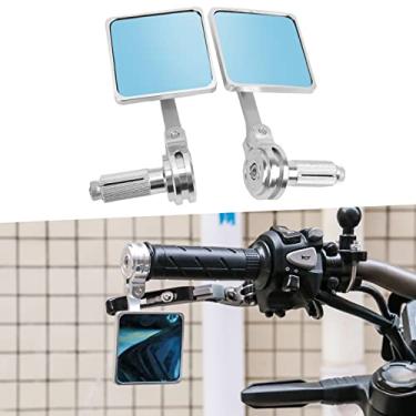 Imagem de Vomeko Bar End Bicicleta Espelho, Espelhos Da Motocicleta Universal, Espelhos Ajustáveis ​​da Bicicleta Guiador Espelho Retrovisor(prata)
