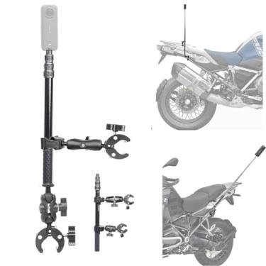 Imagem de Fotoleey Kit de câmera 360 com adesivo invisível - Suporte de braçadeira de guidão de motocicleta para Insta360 X4, X3, X2, GoPro Hero 12, Hero 11 - Kit de montagem de motocicleta para câmera de ação
