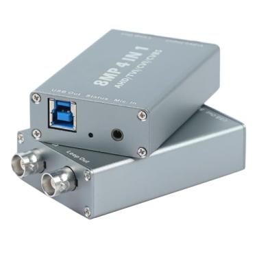 Imagem de ATCCPYDM Placa de captura de vídeo 4 em 1 de 8 MP AHD para placa de captura de vídeo USB AHD TVI entrada CVI e saída USB 1080 60fps captura sinal de vídeo BNC para exibição no monitor/HDTV com entrada