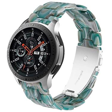 Imagem de DEALELE Pulseiras compatíveis com Galaxy Watch de 46 mm/Galaxy 3 de 45 mm, pulseira de resina colorida de 22 mm de substituição para Samsung Gear S3 Frontier/Classic/Huawei Watch 3/3 Pro/GT2 de 46 mm, verde maquiagem