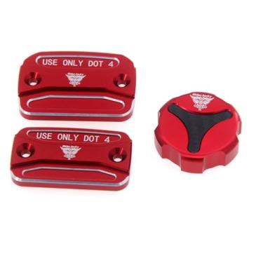 Imagem de Riderjacky Para Ducati Monster 695 2013-2014, Monster 696 08-14, Monster 796 2010-2014, Hypermotard 796 2010-2012, Hypermotard 821 14-16 Tampa do reservatório de fluido do cilindro da embreagem do freio dianteiro traseiro da motocicleta