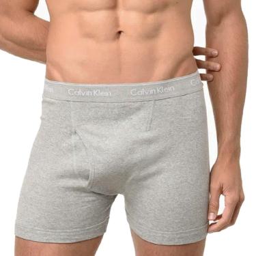 Imagem de Kit C/3 Cuecas Boxer Longa Calvin Klein Algodão C/Abertura NB4003