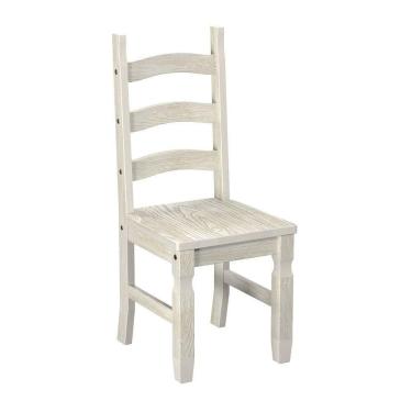 Imagem de Cadeira Isolda Em Madeira Encosto Horizontal Patina Branca Elliottiis