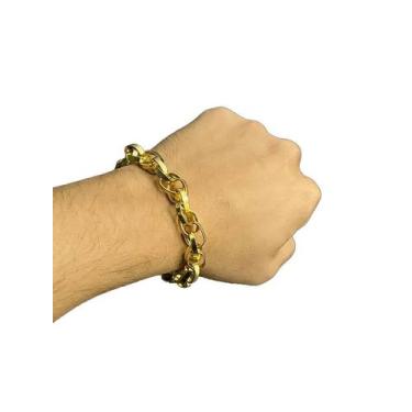 Imagem de Pulseira trançado 12mm - banhado a ouro 18k - ToJoia18k