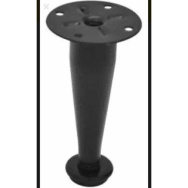 Imagem de kit com 4 Pes Cônico P/ Moveis Preto, 10cm C/ Parafuso - comercialoliv