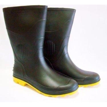 Imagem de Bota Grendene Preta Com Sola Amarela, 34/35, Preto