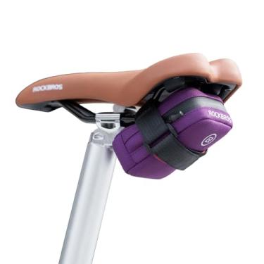 Imagem de ROCKBROS Bolsa para selim de bicicleta – pequena, leve e portátil sob o assento para bicicletas de estrada