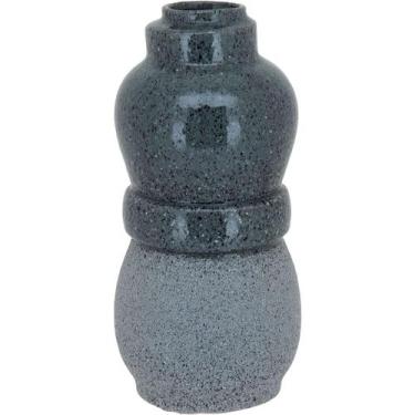 Imagem de Vaso Decorativo Enfeite Casa Cerâmica 32x15x15cm Cinza - NH, Material: