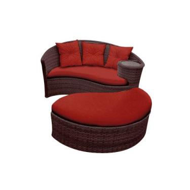 Imagem de Chaise Nova Delhi Folha - Tecido Duna Vermelho - Mundo dos Sintéticos