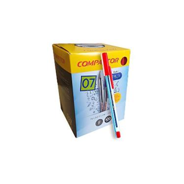 Imagem de Caneta Escrita Ponta Fina Compactor 0.7 - Cx C/ 100 Vermelho - Compact
