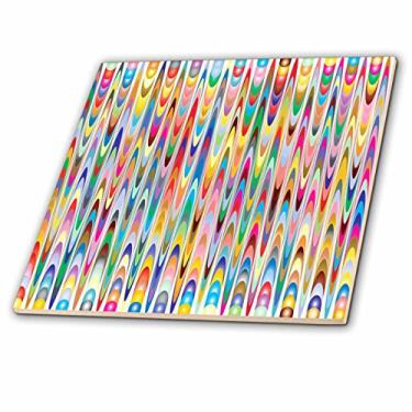 Imagem de 3dRose ct_279922_4 Imagem de azulejos semicírculos coloridos e brilhantes, 30,48 cm