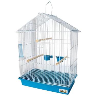 Imagem de Gaiola Para Calopsita Teto Aramado Azul Pet Piu Jel Plast