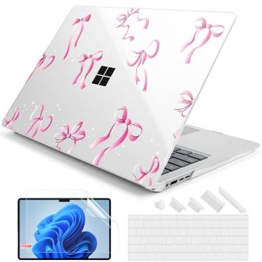 Imagem de DONGKE Capa para laptop Microsoft Surface (2024), Windows 11 Copilot+ PC, tela sensível ao toque de 13,8 polegadas, capa protetora de plástico rígido com capa de teclado e protetor de tela - Arco