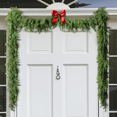 Imagem de Watayo Guirlanda de Pinheiro Norfolk de Natal de 9,8 Pés - Guirlanda de Toque Natural de Pinheiro Norfolk de 3 Garfos - Guirlanda de Vegetação de Pinho Artificial para Mesa de Natal, Lareira, Parede,