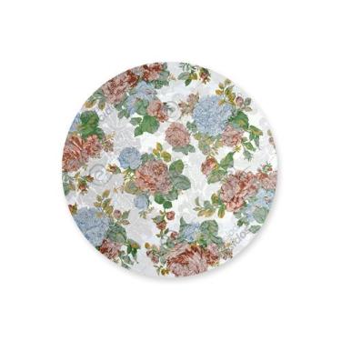 Imagem de Capa para Sousplat em Tecido Jacquard Estampado Floral Rosa Envelhecid