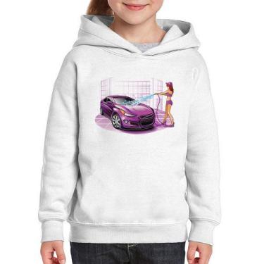 Imagem de Moletom Infantil Lava Jato Carro Roxo - Foca na Moda, Branco, 10