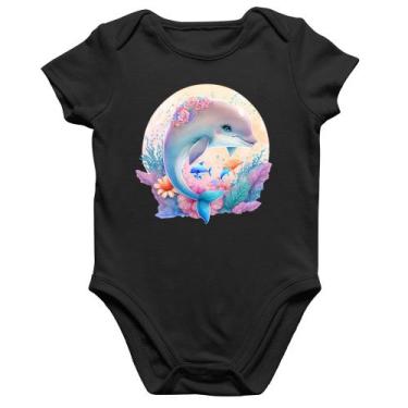 Imagem de Body Bebê Algodão Golfinho Fofo - Foca na Moda, Preto, GG