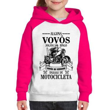 Imagem de Moletom Infantil Alguns vovôs jogam bingo, vovôs de verdade andam de m