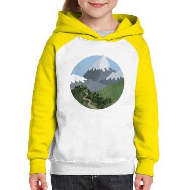 Imagem de Moletom Infantil Montanhas - Foca na Moda, Branco, Amarelo, 4